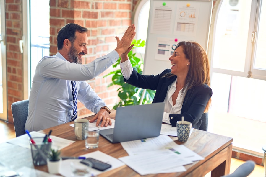 Modern team collaborating in the workplace