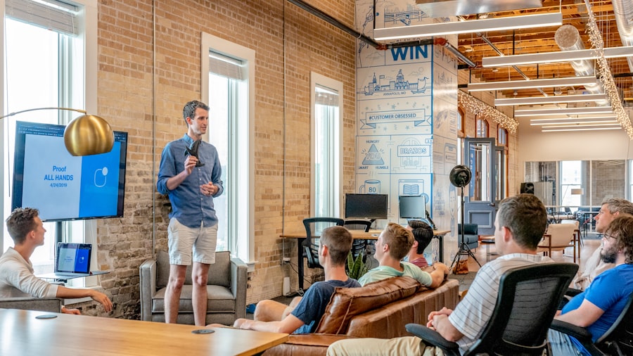 Team working together with modern business tools